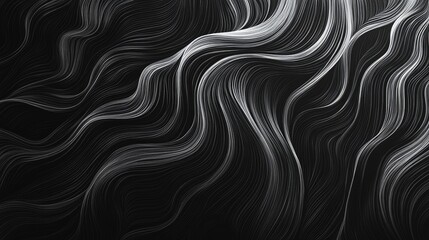 Obraz premium Abstract flowing lines on black background, elegant modern design