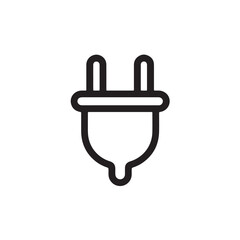 Two Pin Plug Icon on white background, two pin plug icon, electrical plug, power plug.

