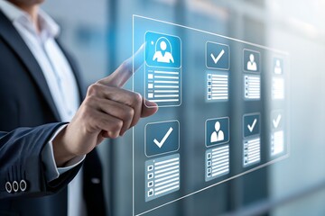 Recruitment and candidate selection process showcasing HR professionals using digital tools to evaluate talent and identify career opportunities, ensuring workforce success and organizational growth.