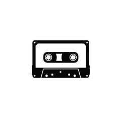 Black And White Cassette Tape Illustration Music Audio Retro Technology Design