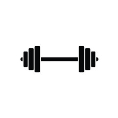 Black And White Dumbbell Graphic Symbol For Fitness And Exercise Concepts