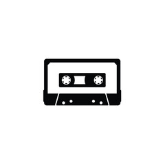 Black And White Cassette Tape Vector Illustration For Music And Audio Content