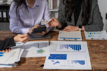 Business Team Analyzing Financial Data