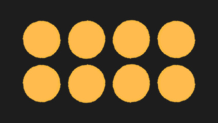 Brush paint frame rough circle, grunge stamp shape set. Brush stroke frame round paint element. Hand drawn texture grunge circle, rough text border. Vector illustration