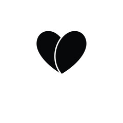 Minimalist Black Heart Symbol On White Background For Romance And Valentines Day