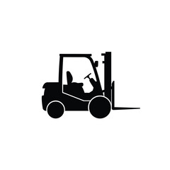 Forklift Truck Silhouette Isolated Industrial Vehicle Symbol For Logistics
