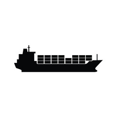 Container Ship Silhouette Vector Illustration For Global Trade And Maritime Transport