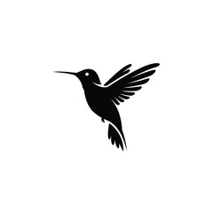 Minimalist Hummingbird Illustration Flying Vector Image For Graphic Design Projects