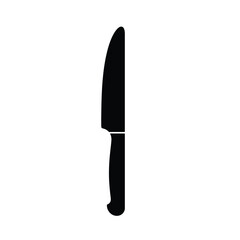 Minimalist Black Chef Knife Vector Illustration Culinary Kitchen Icon Element