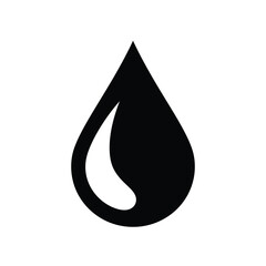 Black Liquid Drop With Reflection On White Background Modern Vector Illustration