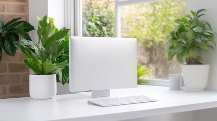 Fototapeta premium Modern workspace with plants