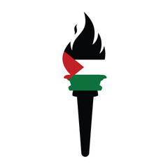 Palestinian Flag Torch Illustration National Identity And Symbol Of Freedom