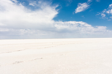 White salt marsh desert of the Aral Sea,  Uzbekistan