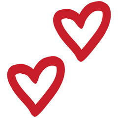 red heart on white background