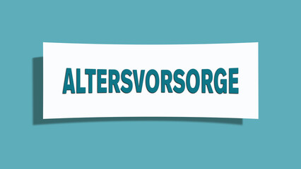Altersvorsorge (Retirement planning) - A card isolated on light green background.