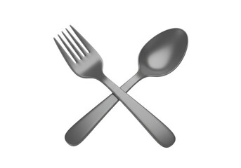 Fork and spoon silverware isolated on white background