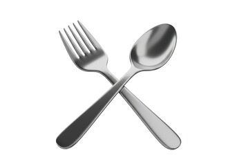 Fork and spoon cutlery isolated on white background
