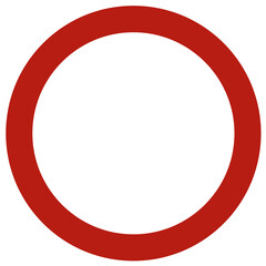 No Vehicles Allowed Road Sign PNG – Red Circular Border Symbol for Traffic Restriction with Transparent Background