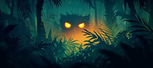 A mysterious moonlit altar deep in a haunted jungle, perfect for eerie storytelling
