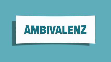 Ambivalenz (ambivalence) - A card isolated on light green background.