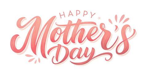 Illustration of Happy mothers day hand lettering calligraphy isolated on white background. Vector  element. Happy mothers day script calligraphy.