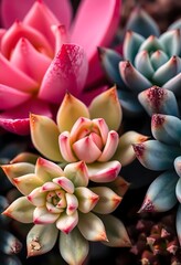 close up of a bunch of different types of flowers