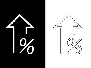 arrow with percentage up