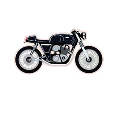 Obraz premium Vintage Motorcycle Illustration | Classic Cafe Racer Bike Art | Retro Motorbike Graphic | Motorcycle Sticker Design | Digital Download PNG SVG