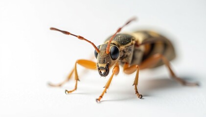 Close-up of single insect on pure white background, white, arthropod, white background