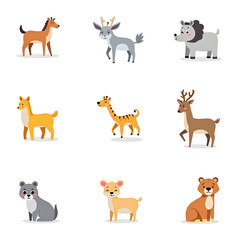 Obraz premium set of funny animals png