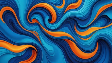 Swirling Abstract Background in Blue and Orange for Modern Design