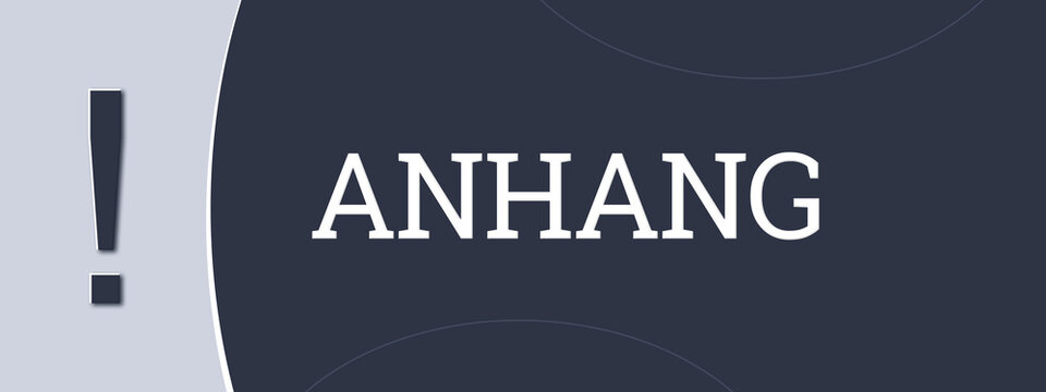Anhang (Attachment) - A blue banner illustration with white text.