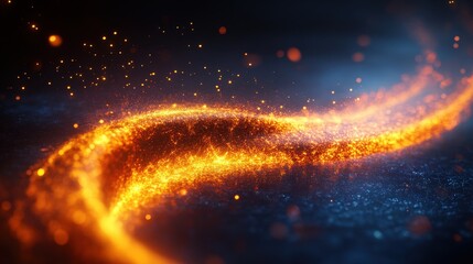 Fiery swirl energy, dark space background, abstract design, website banner