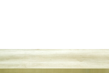 empty wooden table top in foreground isolated on background with clipping path. used for template mock up for display or montage products. showing your objects or mounting. wooden counter.