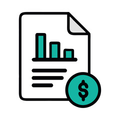 Accounting Software Financial Report File Dollar Chart Document Icon