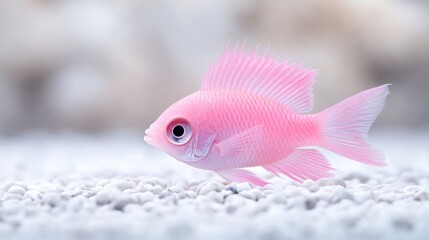 Obraz premium Delicate pink fish in a pristine aquarium