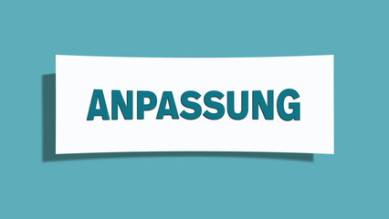 Anpassung (Adjustment) - A card isolated on light green background.