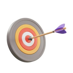 Target with arrow illustration - goal achievement concept isolated on white background