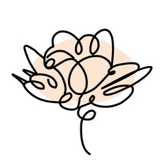 Continuous single line drawing of nature vector illustration