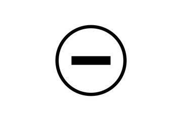 Symbol representing subtraction displayed on a simple background in a minimalist design
