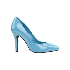 Light blue high heel shoe fashion image isolated on white background