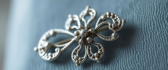 Obraz premium close up of a metal object on a blue surface