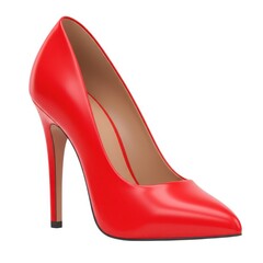 Elegant red high heel shoe isolated on white background