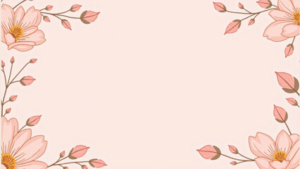 Obraz premium Elegant Floral Border Background for Mother’s Day Greeting Card Template – Pastel Tones