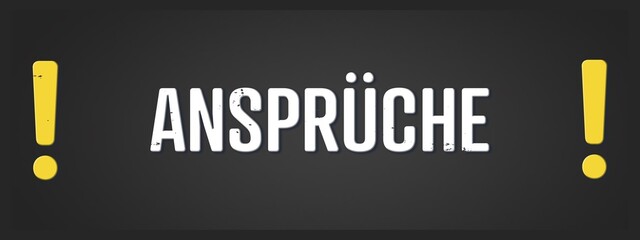 Ansprueche (Claims) - A blackboard illustration with white text.