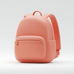 Sleek Coral Backpack: Minimalist Design Rendering