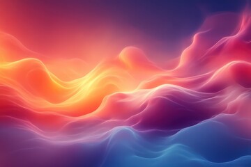 Obraz premium Abstract Colorful Landscape with Fluid Waves and Gradient Sky