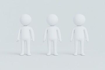 Three simple, stylized figures