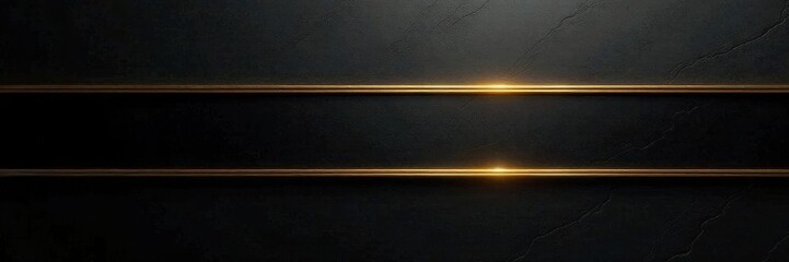 Sleek black & gold metallic stripe, reflective surface, wallpaper, photo, element