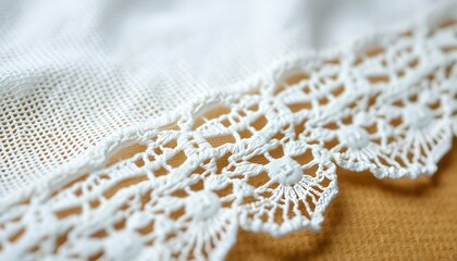 close up of a piece of white lace